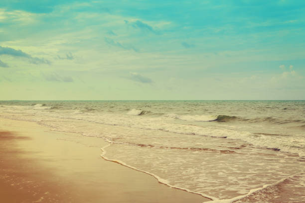 tropical beach (seascape) in summer with vintage toned.