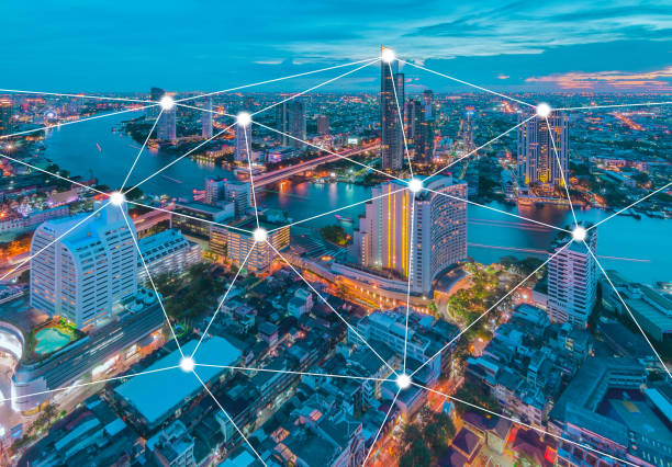 istock Bangkok night cityscape with modern buildings 941092878
