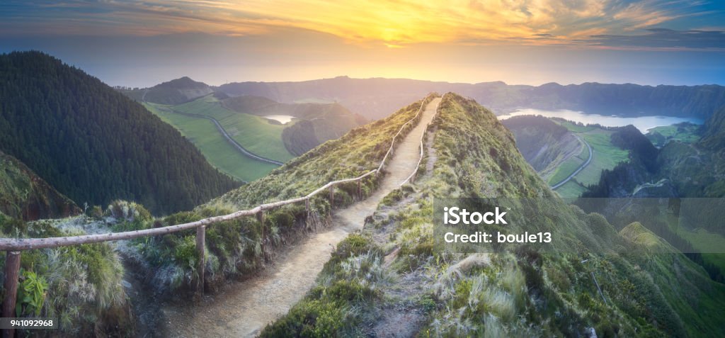 L’île de Sao Miguel et lac Ponta Delgada, Açores - Photo de Montagne libre de droits