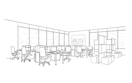 Office interior. Open space .