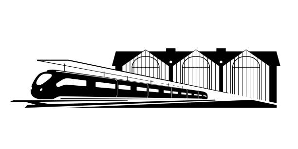 Train station icon. vector art illustration