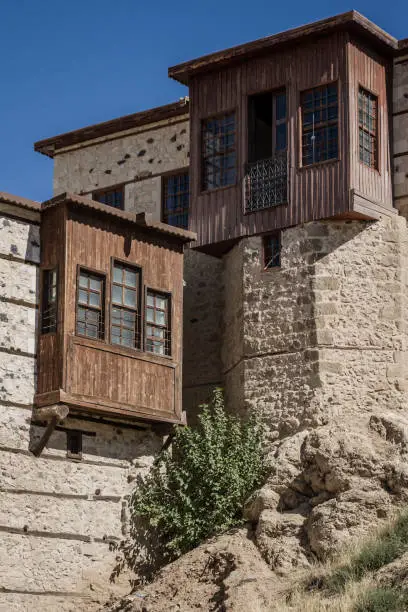 Traditional Ottoman houses with stone walls in Harput, Elazig, Turkey