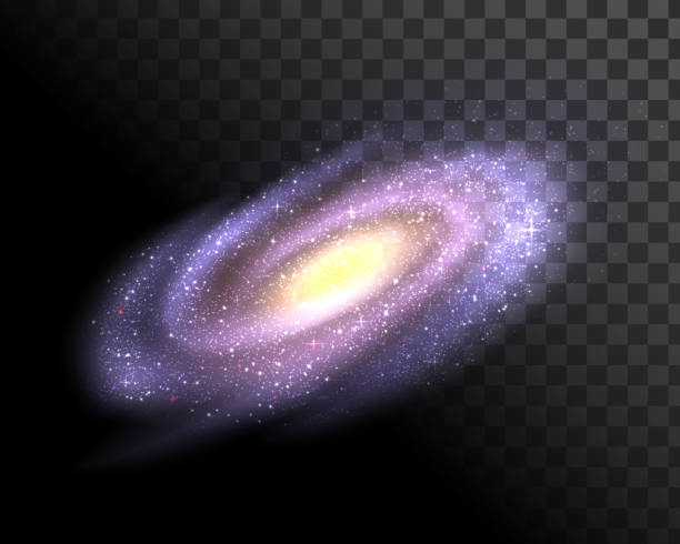 Vector galaxy Isolated spiral galaxy on a transparent background, the Andromeda galaxy, the Milky Way, the cosmic nebula galaxy illustrations stock illustrations