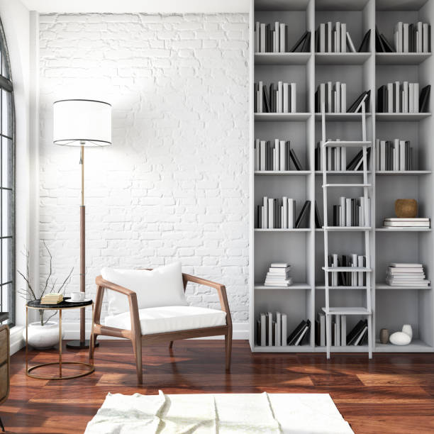 istock Modern Interior with a Chair and Books 941101198