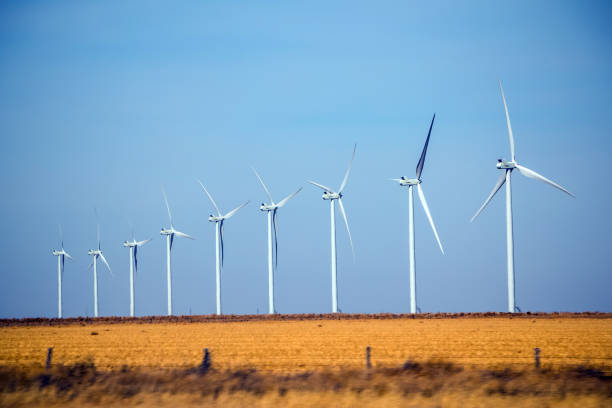 Windmills Farm in Amarillo, Texas Landscape desert where windmills are used as renewable energy source marie puddu stock pictures, royalty-free photos & images