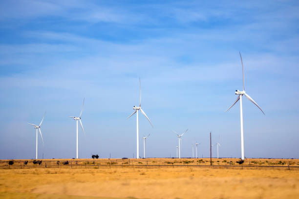 Windmills Farm in Amarillo, Texas Landscape desert where windmills are used as renewable energy source marie puddu stock pictures, royalty-free photos & images