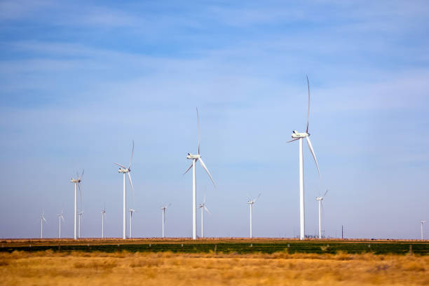 Windmills Farm in Amarillo, Texas Landscape desert where windmills are used as renewable energy source marie puddu stock pictures, royalty-free photos & images