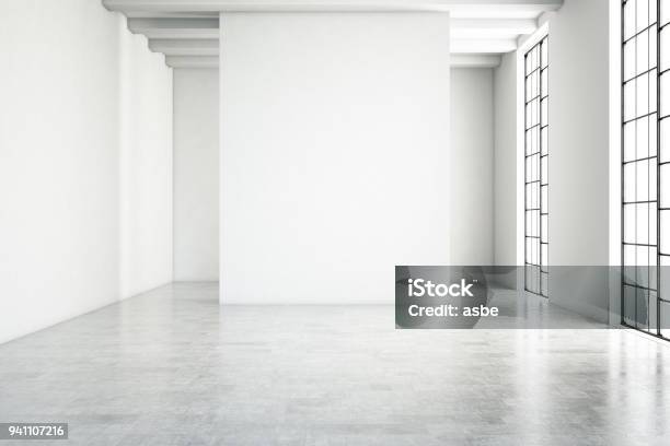 Empty Modern Interior Stock Photo - Download Image Now - White Color, Office, Empty