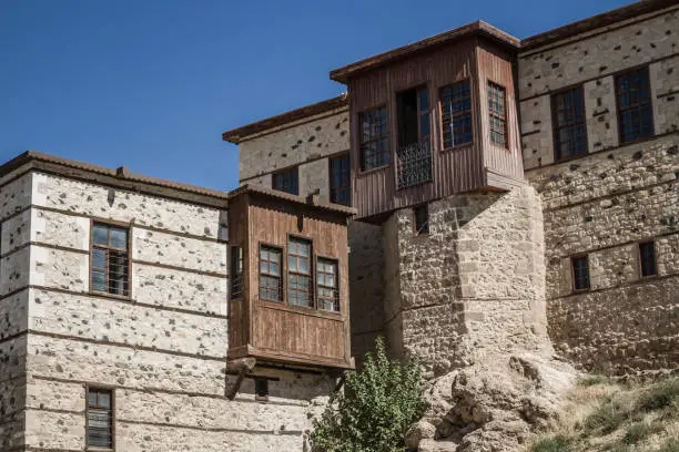 Traditional Ottoman houses with stone walls in Harput, Elazig, Turkey