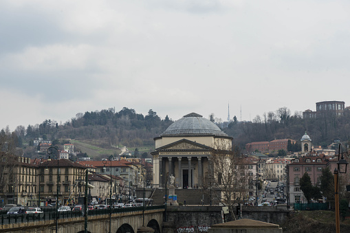 View of the Church of the Great Mother of God, Turin - Italy march 2018