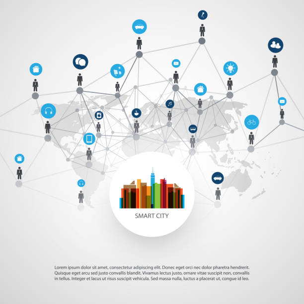 istock Business Network Connections, Smart City and IoT Concept 941115382