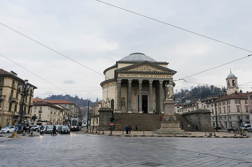 View of the Church of the Great Mother of God, Turin - Italy march 2018