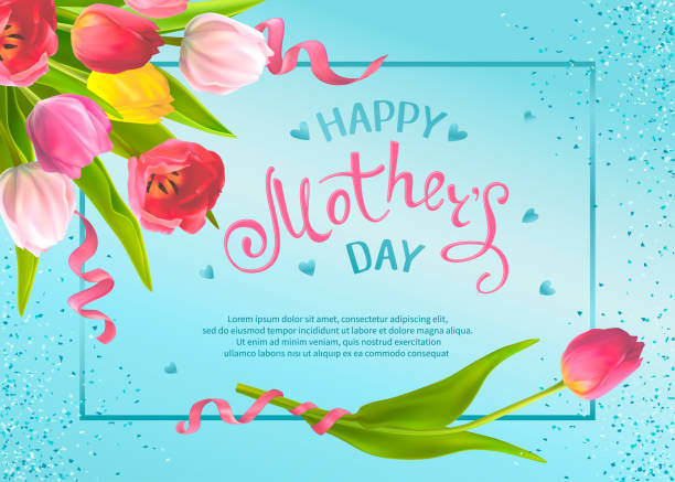 поздравительные открытки день матери - mothers day tulip yellow greeting card stock illustrations