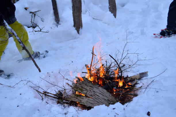 istock Campfire outside in winter time during snowshoes 941124324