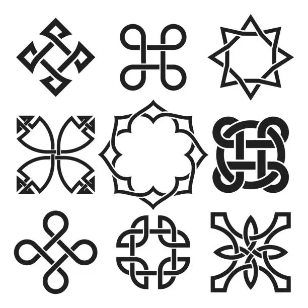 Vector illustration of Set of Celtic Knots in Vector Editable Format