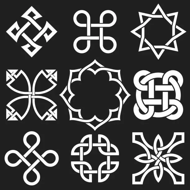 Vector illustration of Set of Celtic Knots in Vector Editable Format