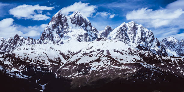 Panoramic view of the Caucasus mountains