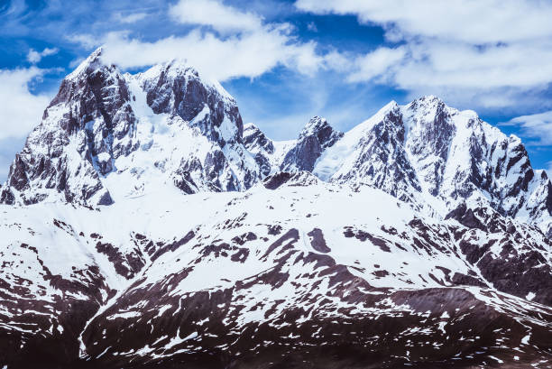 istock Snow mountains landscape against blue sky 941132782