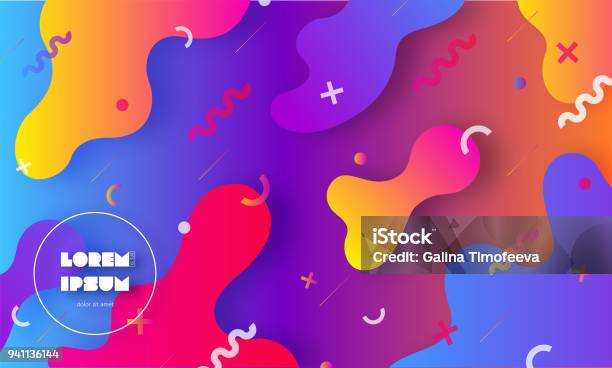 Colorful Geometric Background With Place For Text Abstract Vector Fluid Background Applicable For Brochures Flyers Banners Covers Notebooks Business Cards Posters And Backdrops Stock Illustration - Download Image Now
