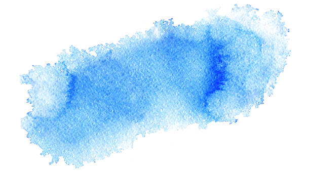 istock Hand painted watercolor abstract soft light blue  web banner background on textured paper 941140854