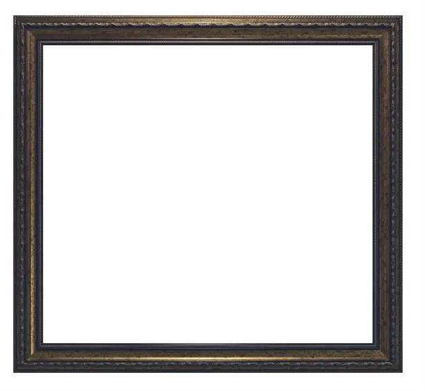 Photo of Framework in antique style. classy gilded frame - square shape