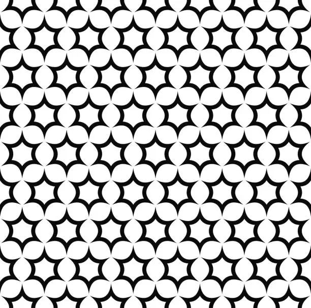 Vector illustration of Repeat black and white star pattern