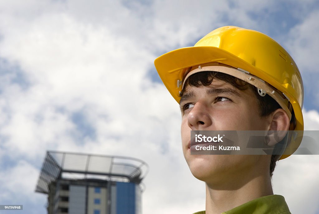 Jovem builder - Foto de stock de Amarelo royalty-free
