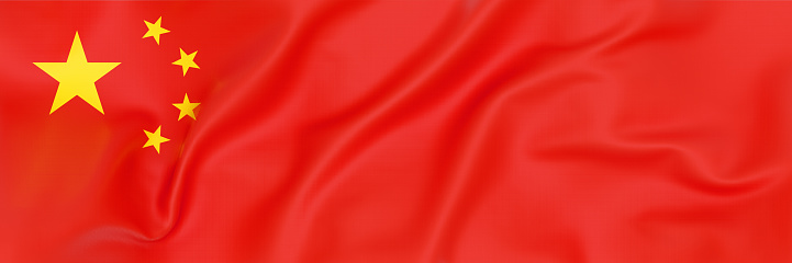 Top view of Flag banner of China