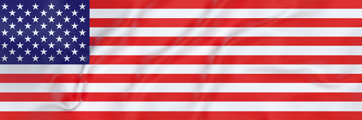 Top view of American Flag banner