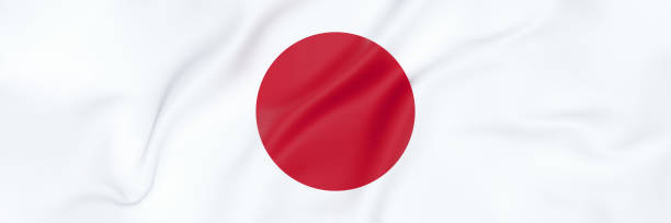 flag of japan banner - japanese flag flag japan textile imagens e fotografias de stock