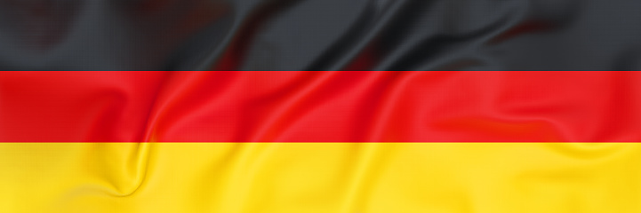 Top  view of German flag banner