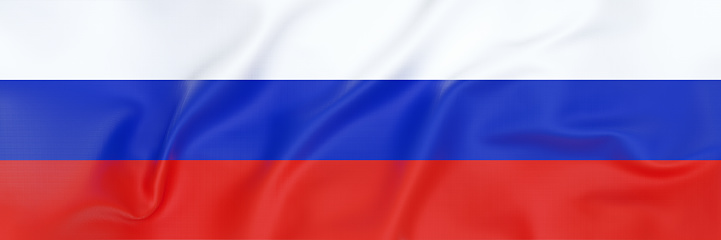 Top view of Russian flag banner