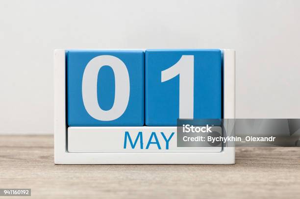 May 1st Day 1 Of Month Countdown Calendar Closeup At White Background Spring Time Stock Photo - Download Image Now