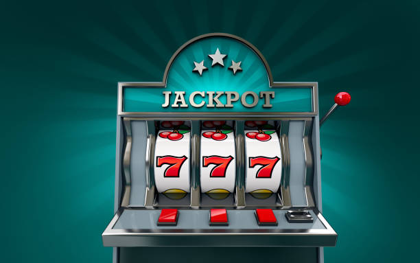 casino slot machine, big gain. 3d rendered illustration, clipping path included. - jackpot imagens e fotografias de stock