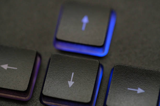 istock Closeup of laptop keyboard illumination, backlit keyboard 941171860