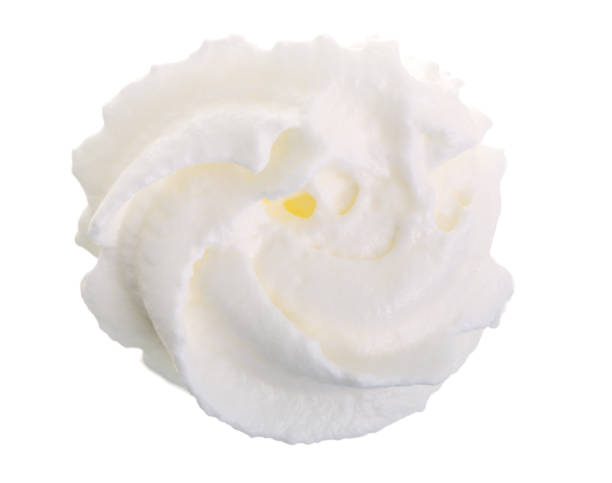 istock whipped cream or meringue isolated on white background. Top view. Flat lay 941183902