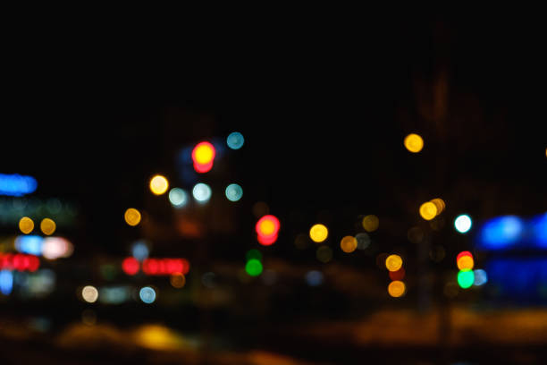 istock Night bokeh light in big city, abstract blur background. 941183980
