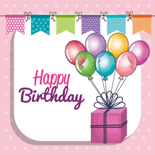 istock happy birthday party invitation with balloons air 941184426