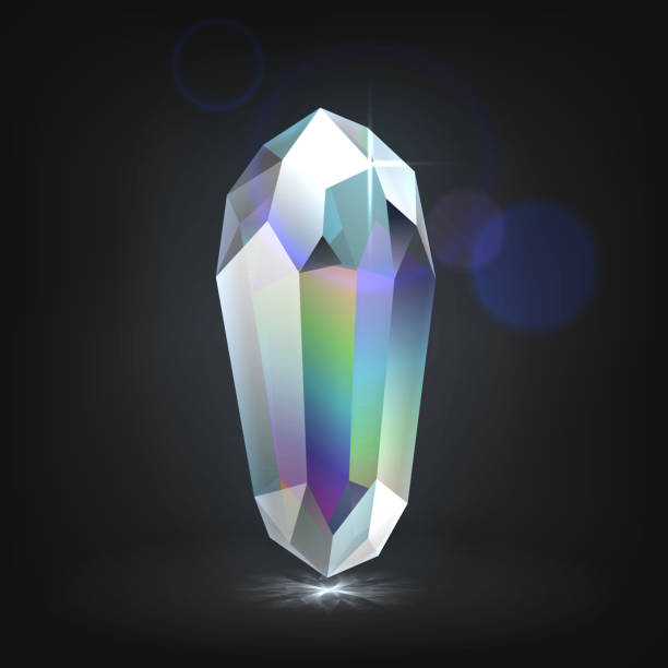 kryształ wektorowy, magiczny kamień, diament - crystal bright diamond gem stock illustrations