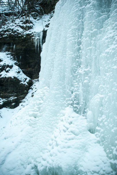 istock Textures of ice on a frozen waterfall 941190870