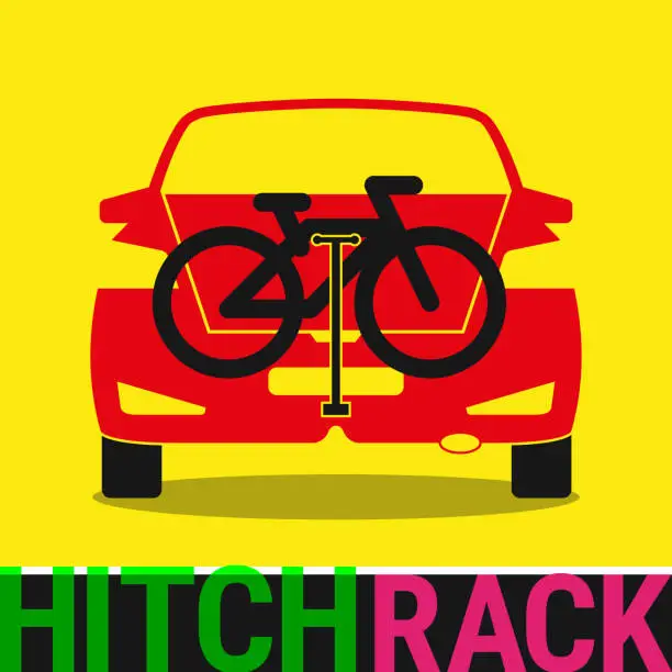 Vector illustration of Hitch Bike Rack. Bicycle Rack Silhouette Illustration