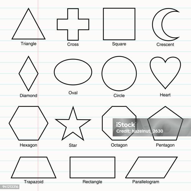 Drawing Basic Shape Collection Stock Illustration - Download Image Now ...