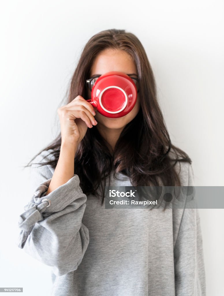 Woman enjoy morning coffee Coffee - Drink Stock Photo