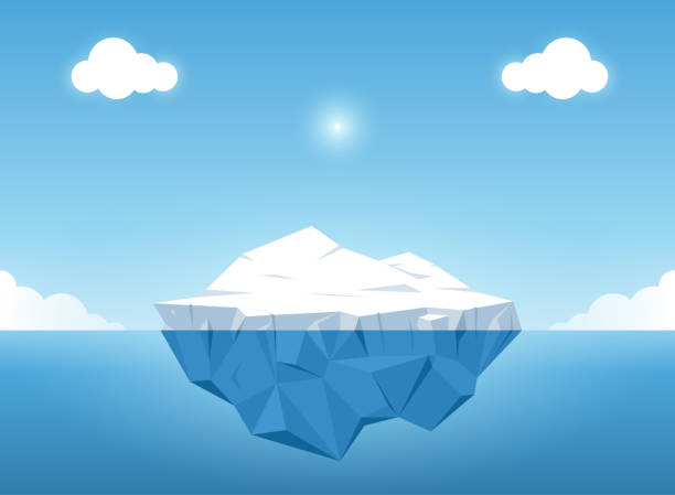 istock Iceberg in blue ocean on the summertime. Iceberg with above and beautiful transparent underwater view in the ocean. Vector illustration 941221142