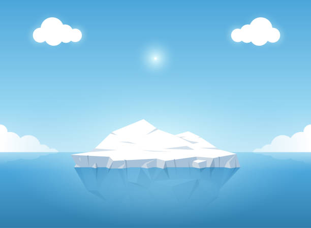 istock Iceberg in blue ocean on the summertime. Iceberg with above and underwater view in the ocean. Vector illustration 941221146