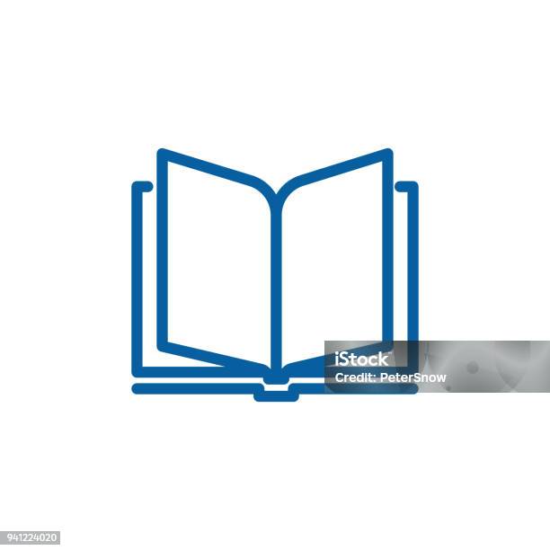 Open Book Thin Line Icon Vector Design Illustration Stock Illustration - Download Image Now