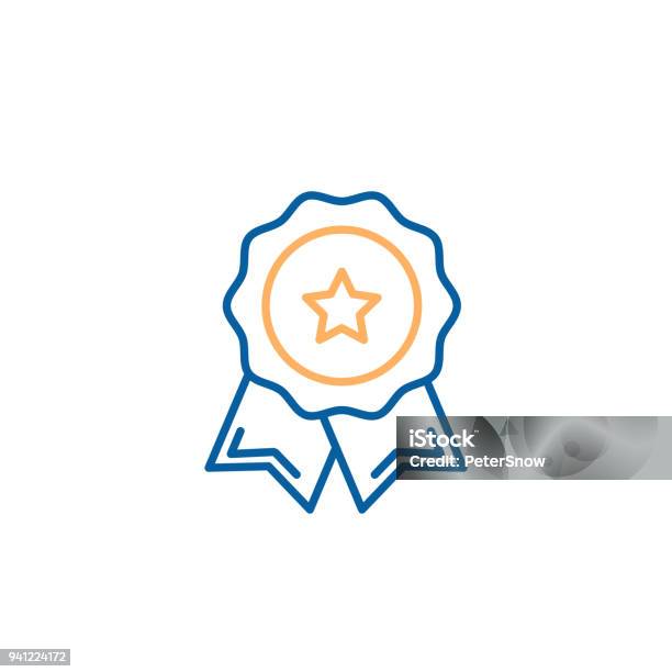 Quality Premium Product Stamp Seal Vector Trendy Thin Line Icon Illustration Design Stock Illustration - Download Image Now