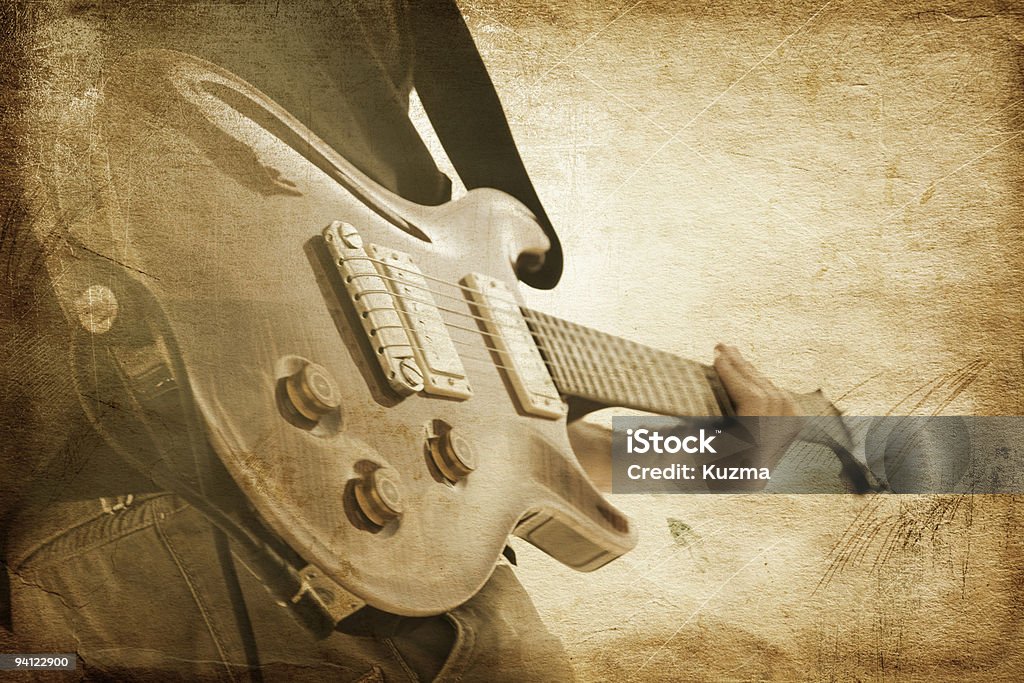 grunge  Electric Guitar Stock Photo