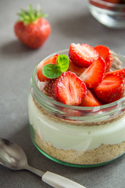 istock Strawberry cheesecake in jar 941233118
