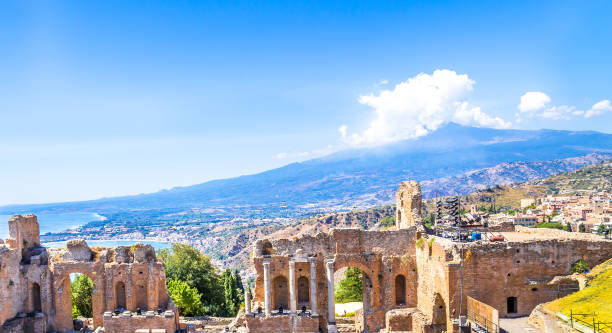 istock Greek theater in Taormina and Etna Mont 941237656